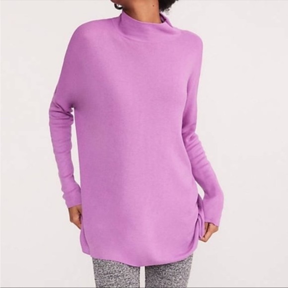Lou & Grey Purple Mock Neck Tunic Sweater - Picture 7 of 7